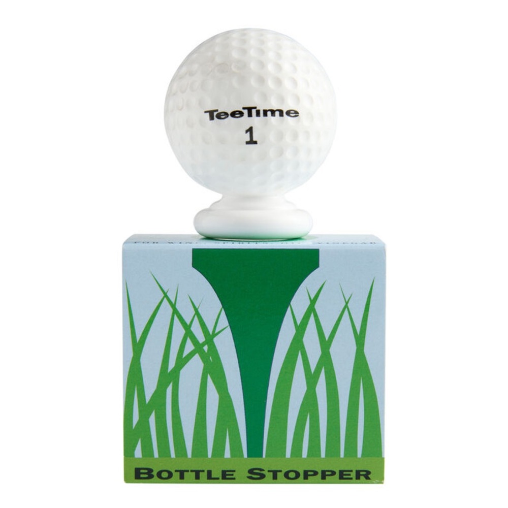 Golf Ball Wine Bottle Stopper TeeTime Acrylic Hole in 1 Bottle Top Gift NIB